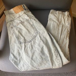 h&m ultra high waisted mom loose ankle length denim